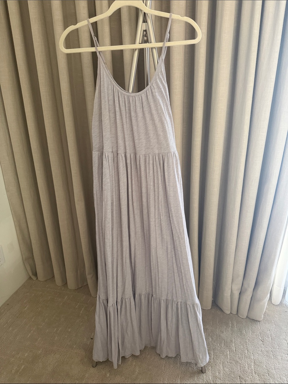 Z Supply Lavender Tiered Maxi Dress with Spaghetti Straps